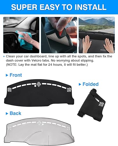 Vista 212 de Autorder Alfombrilla para tablero de instrumentos para Toyota 4Runner 1990-1995, accesorios para camioneta, cubierta de salpicadero, alfombrilla