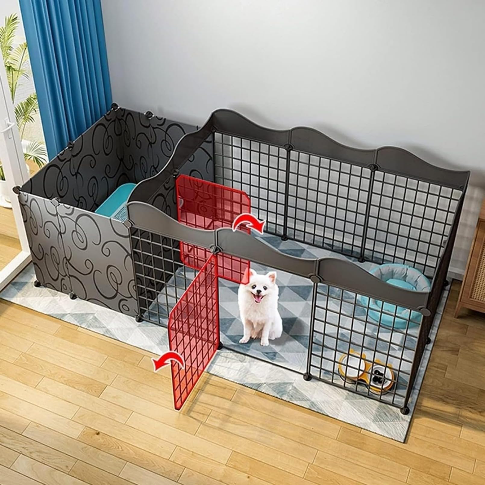 Amazon | 犬用ベビーサークルDIYペットベビーサークル、ドア付き小動物