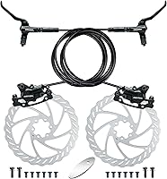 Vista 9 de RUJOI Kit de Frenos de Disco para Bicicleta, Caliper de Aluminio Delantero y Trasero, Palanca de Freno de Bicicleta Completa de Aleación