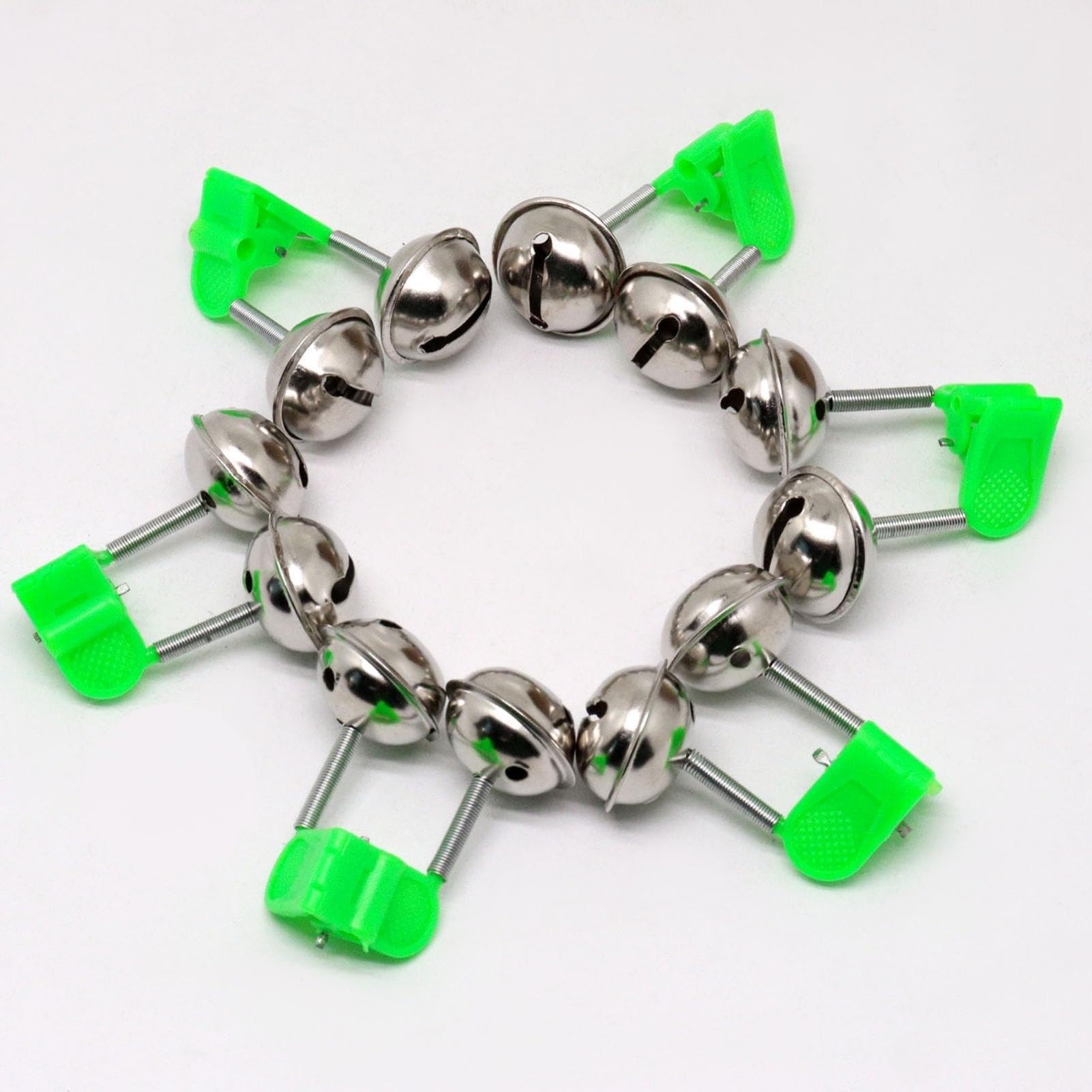 3 Pcs Fishing Rod Double Alarm Double Ring Bite Bell Fishing Rod Tip Clip Double Alarm Bell Green Bite Ring Bait Clip The Perfect Accessory for Fishing
