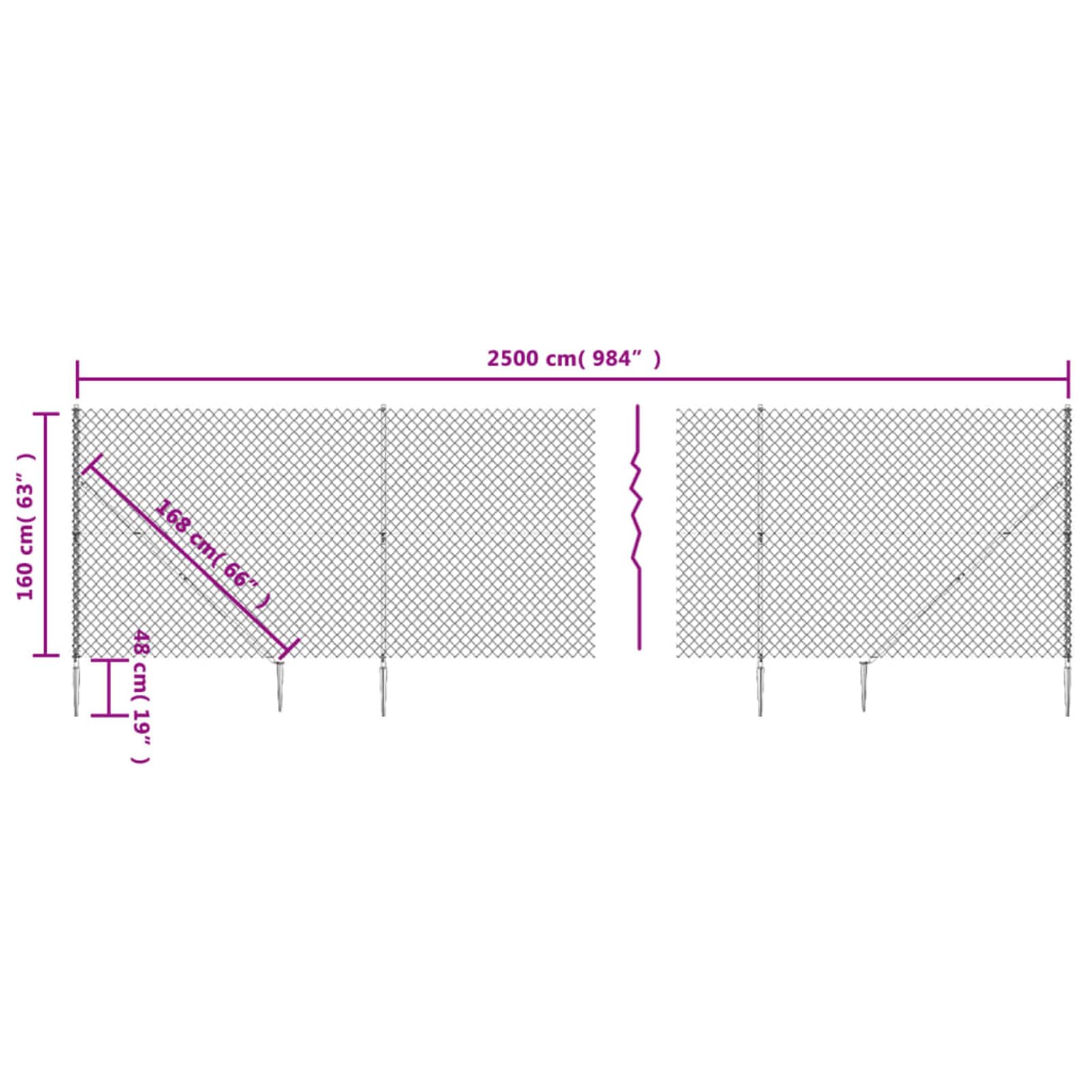 Cerca de Alambre con Pinchos de Anclaje Vallas de Jardin Vallas metalicas Malla Jardin Vallas para Jardin metalicas Exterior Verde 1,6x25 m - 153932