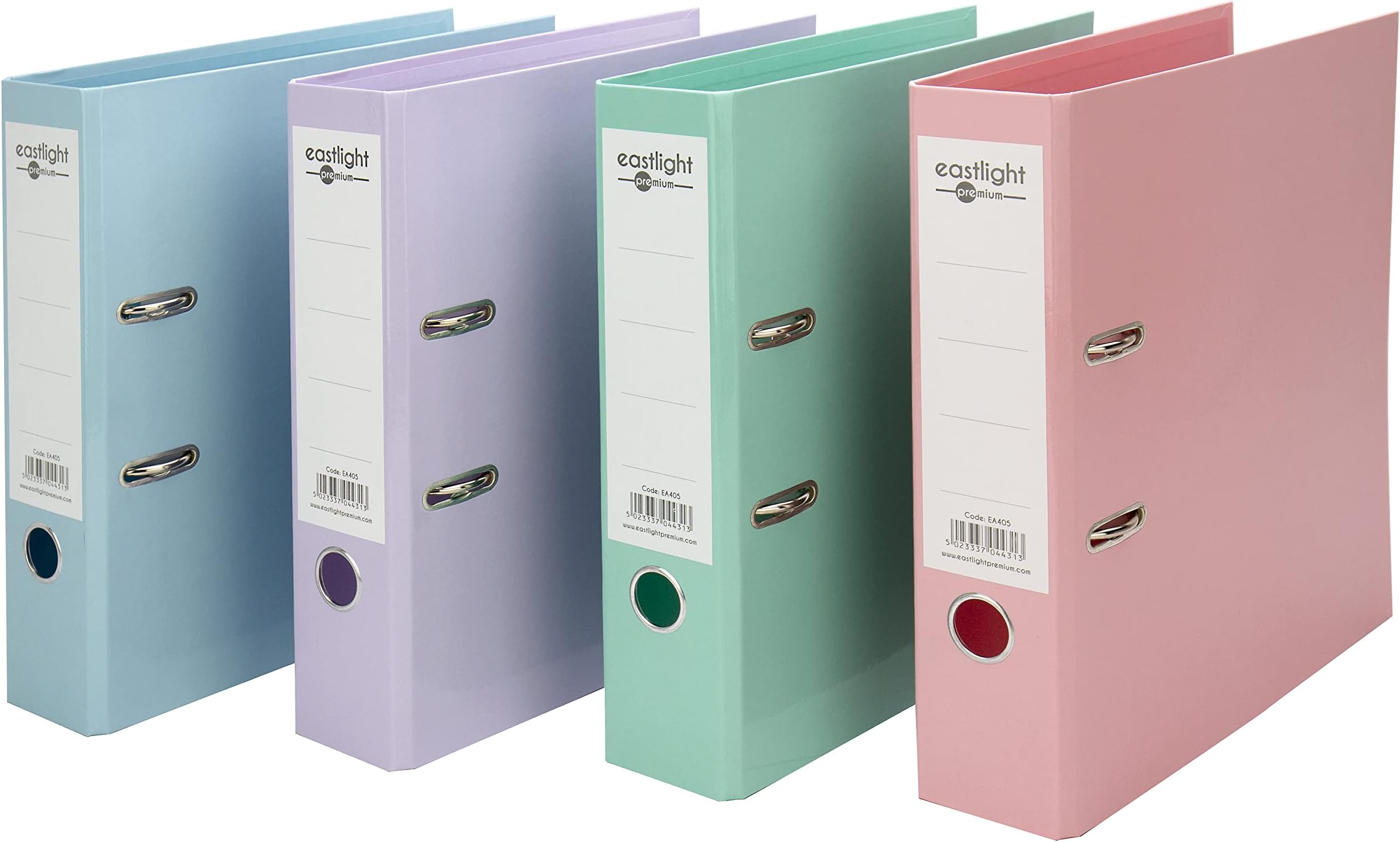 Eastlight A4 Pastel Premium Lever Arch File Assorted, Pack of 4