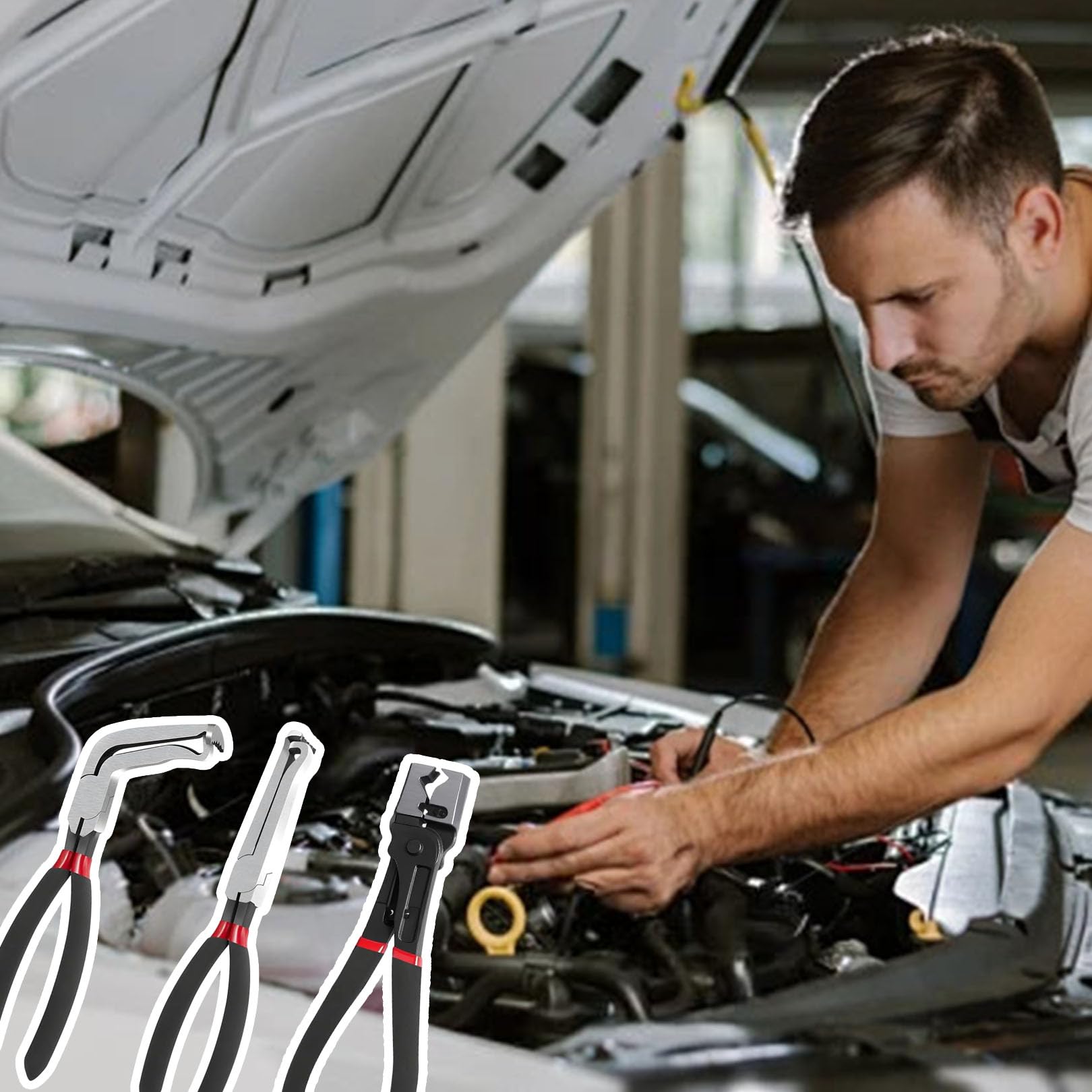 Alicates de desconexión eléctrica, separador de conectores eléctricos, alicates de abrazadera de manguera, herramientas automotrices de 8 pulgadas, herramientas automotrices para