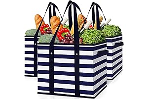 WISELIFE Foldable Fabric Bins: Durable & Versatile Reusable Grocery Bags