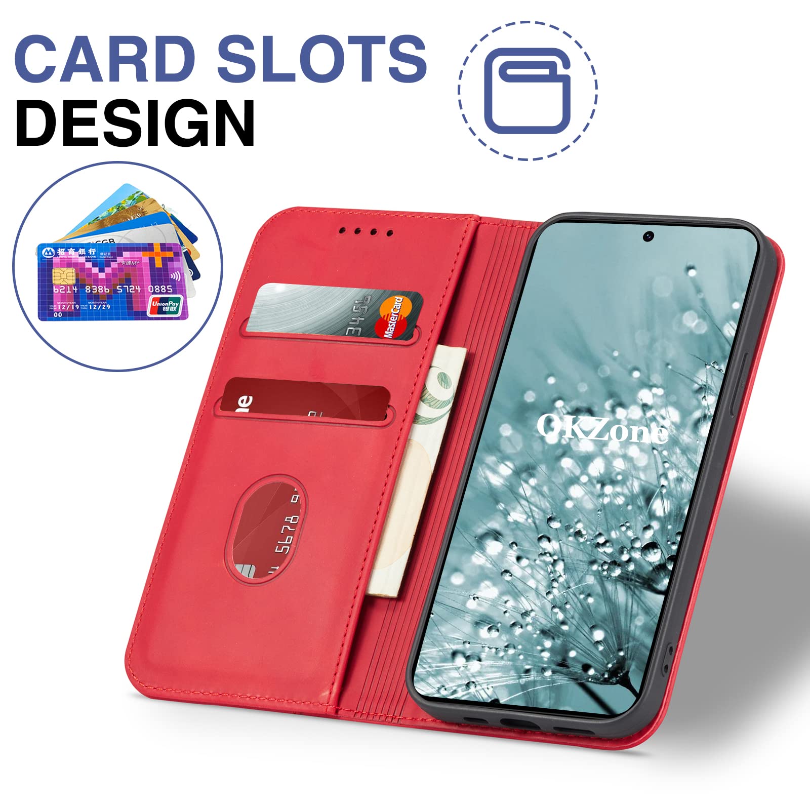 Etui do Samsung Galaxy S20 FE, Etui na Telefon Komórkowy z Skóra PU Portfel, portfel z Gniazda na karty i Podpórka, Ochrona Przed Wstrząsami Flip Etui z Klapką do Samsung S20 FE (Czerwony)