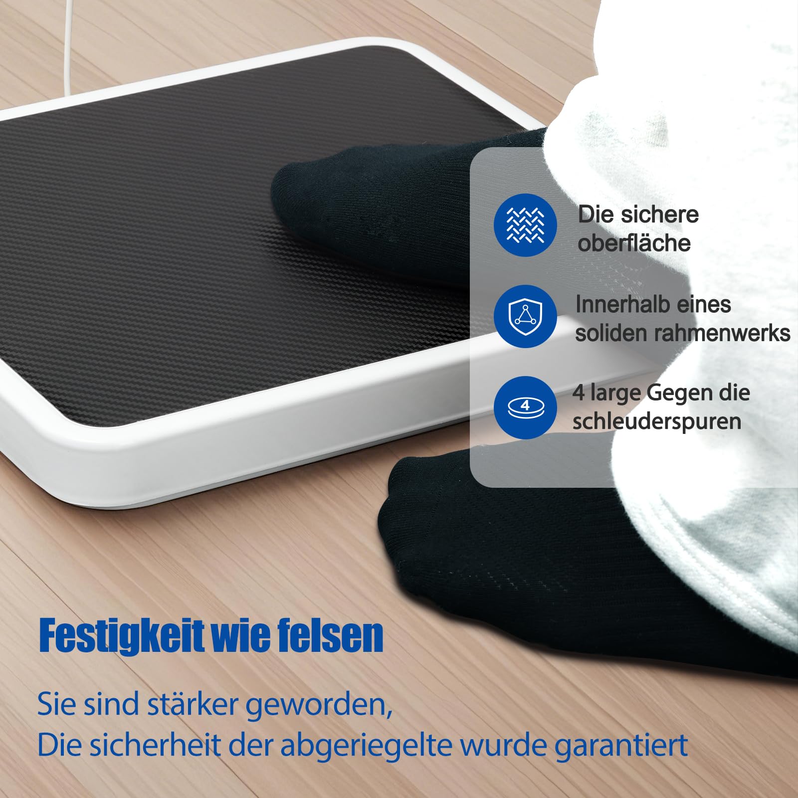 Medizinische Schwerlastwaage bis 300kg-Personenwaage separates Display | Digitale Plattformwaage mit 20g-Teilung, Tara & Hold-Funktion. Robuste Edelstahl-Körperwaage für Klinik, Praxis & Adipositas