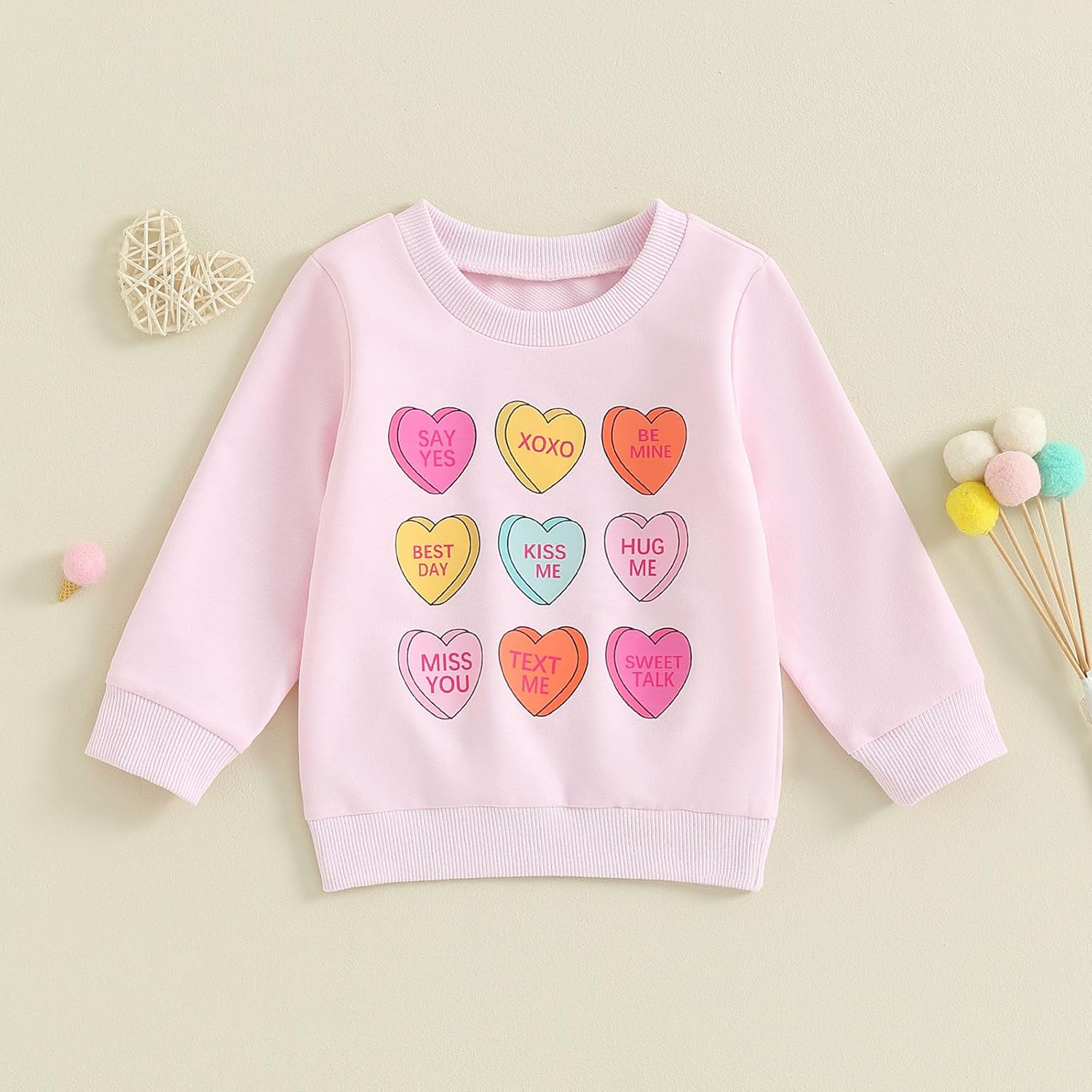 Dcohmch Toddler Girl Valentine's Day Outfit Pullovers Heart Letter Print Shirt Sweatshirt Valentine Baby Girls Clothes - Image 3