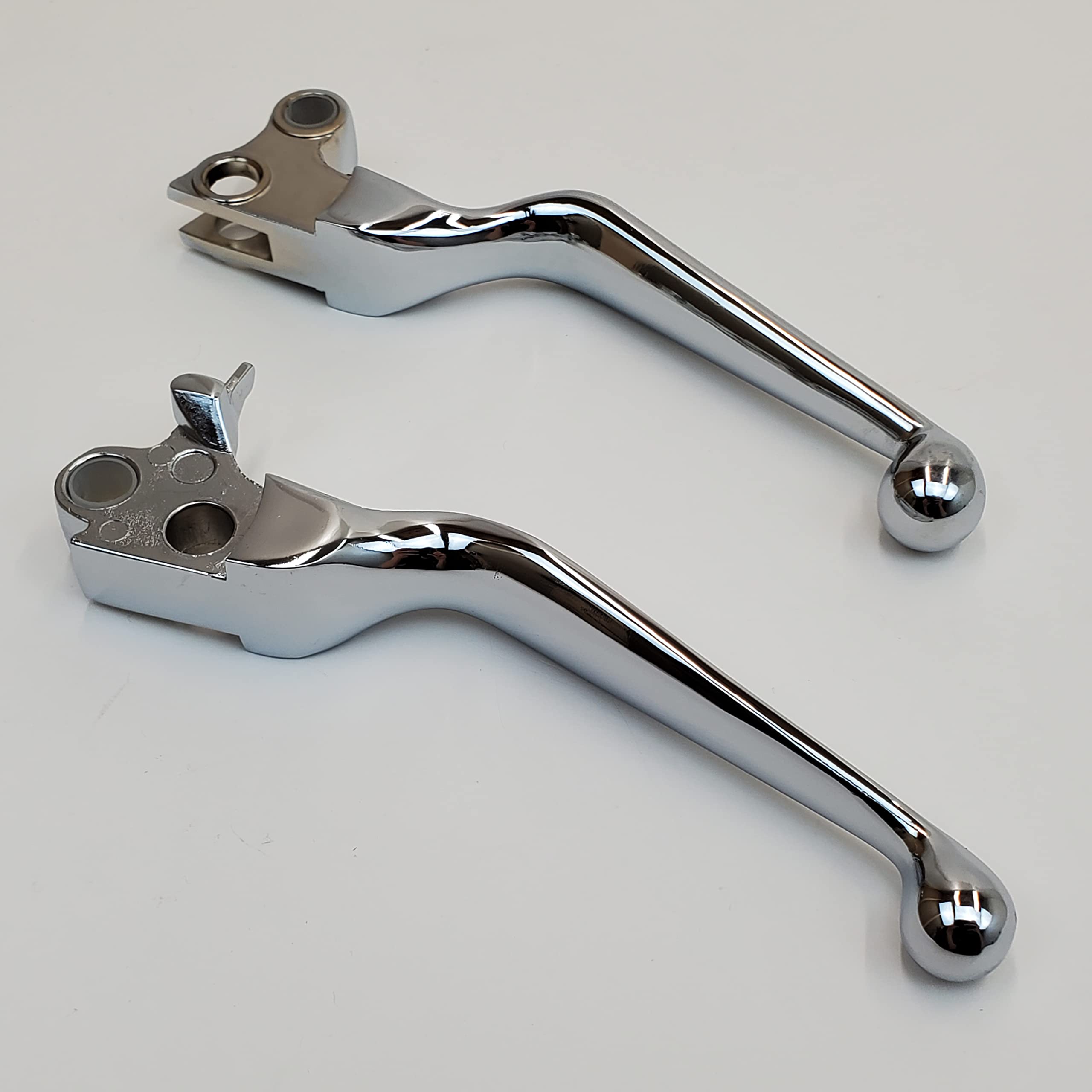Amazon.com: Chrome Smooth Wide Blade Brake & Clutch Levers for
