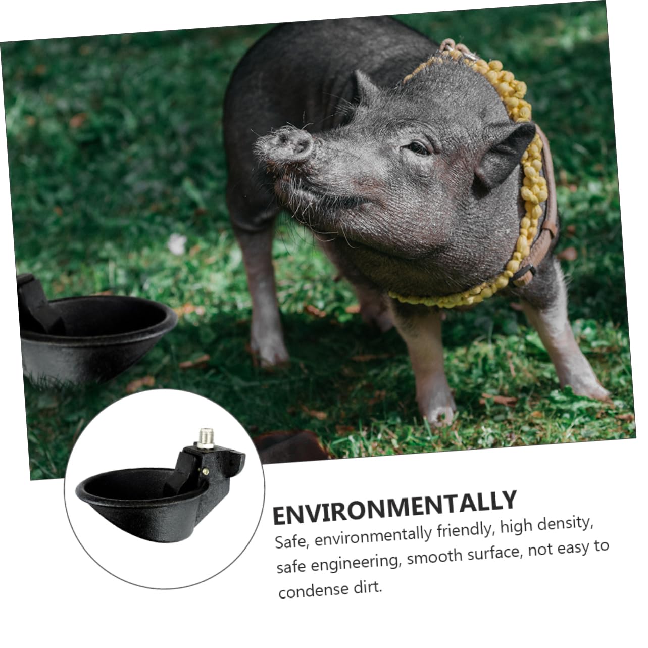 Bebedero de Agua para Cerdos de Hierro y Acero Inoxidable, Automático, Antivuelco, para Granja y Hogar, 100% para Animales de Granja