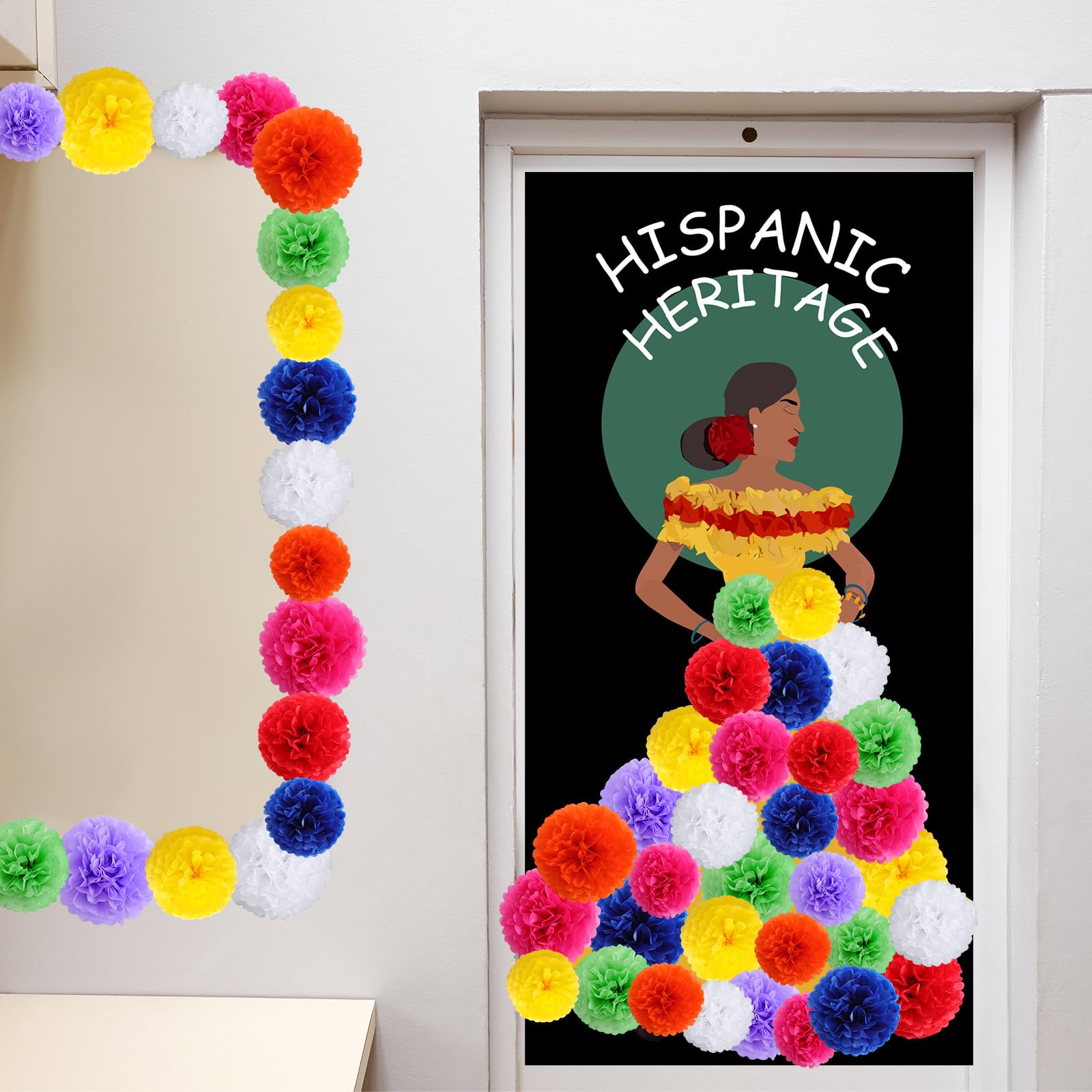 Mooliwe Hispanic Heritage Monat Dekoration – Pinnwand-Set Mit Papierblumen & Filzbanner Für Klassenzimmer & Party