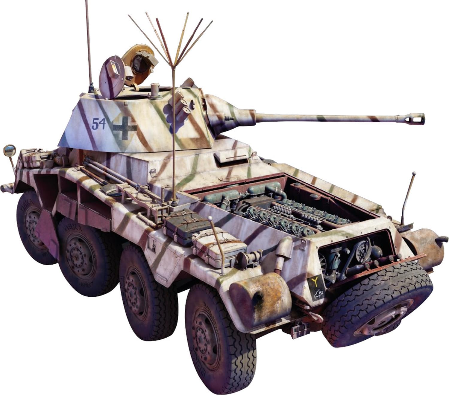 MiniArt Puma 35414 1:35 Sd.Kfz.234/2 Interior Kit - Faithful Replica, Model Building, Plastic Kit, Crafts, Hobby, Gluing, Model Kit, Assembly, Unpainted