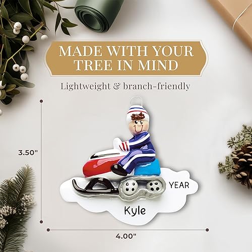 Miniatura 4 de Adornos de Navidad personalizados para motos de nieve 2024 – Personalización rápida y gratuita las 24 horas – Decoraciones navideñas de carreras de