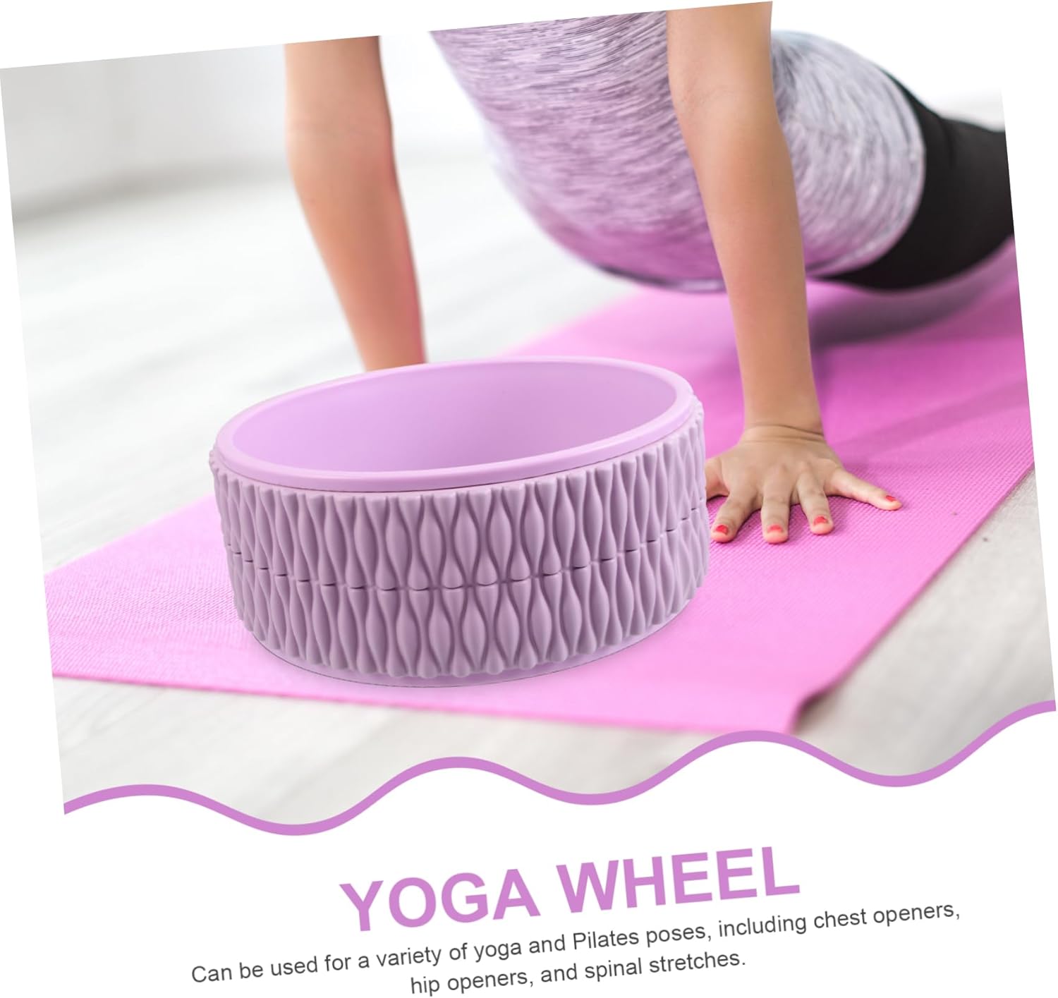 SUPVOX Yoga Wheel for Back Stretching High-density Eva Roller for Flexibility and Posture Improvement for Yoga Poses and Muscle Relief Purple