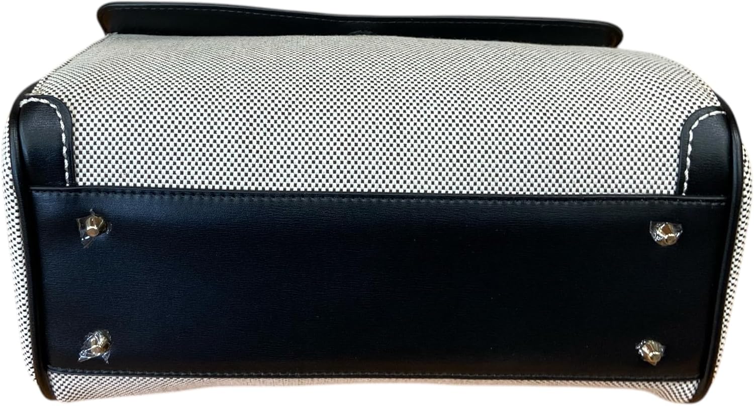 Armani Exchange Women's Jane Medium Canvas Tote with logo lock, Black, One Size - Image 3