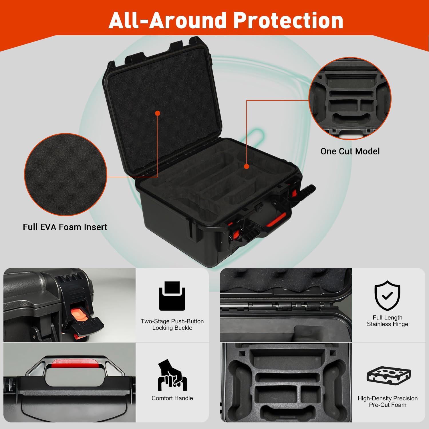 FACFUEL Switch 2 Hard Case, IP67 Waterproof Switch 2 Carrying Case, Soft Lining Switch 2 Travel Box with Game Card Bag, All in One Protective Bag for 2 Pro Controllers and Accessories 2025