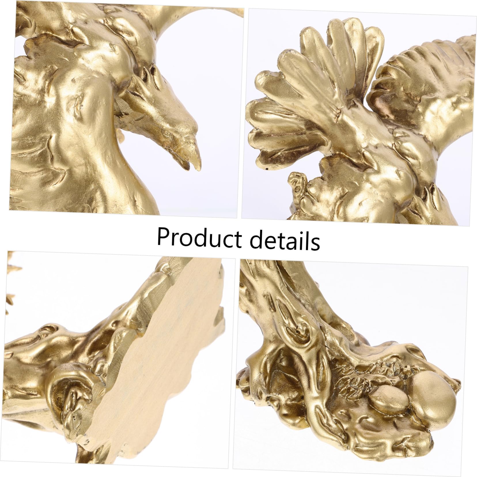 Statua Decorativa Aquila da Tavolo in Resina Oro Finemente Lavorata