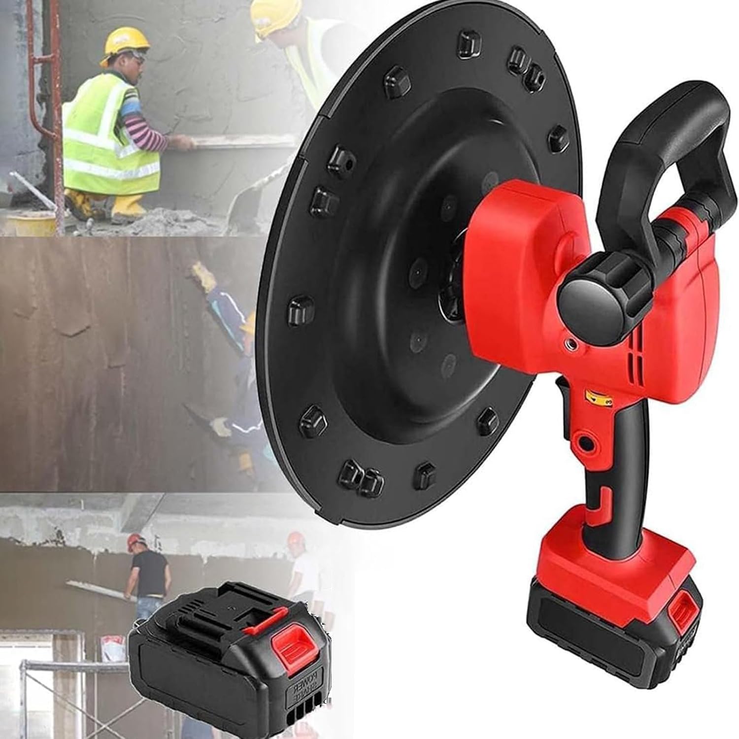 Cordless Electric Trowel for Concrete Cement Mortar Plastering,Electric Wall Cement Smoothing Machine Wall Plastering Machine, Cement Wall Smoothing Machine, Handheld Dry Wall Sander, Electr