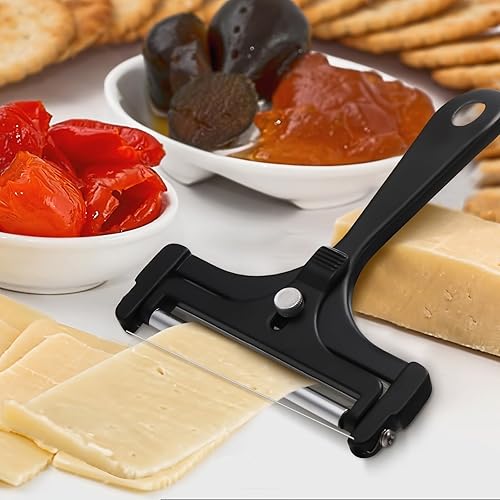 Miniatura 7 de Paquete de 2 rebanadoras de queso de alambre ajustables de acero inoxidable con grosor de acero inoxidable, cortador de queso de repuesto,