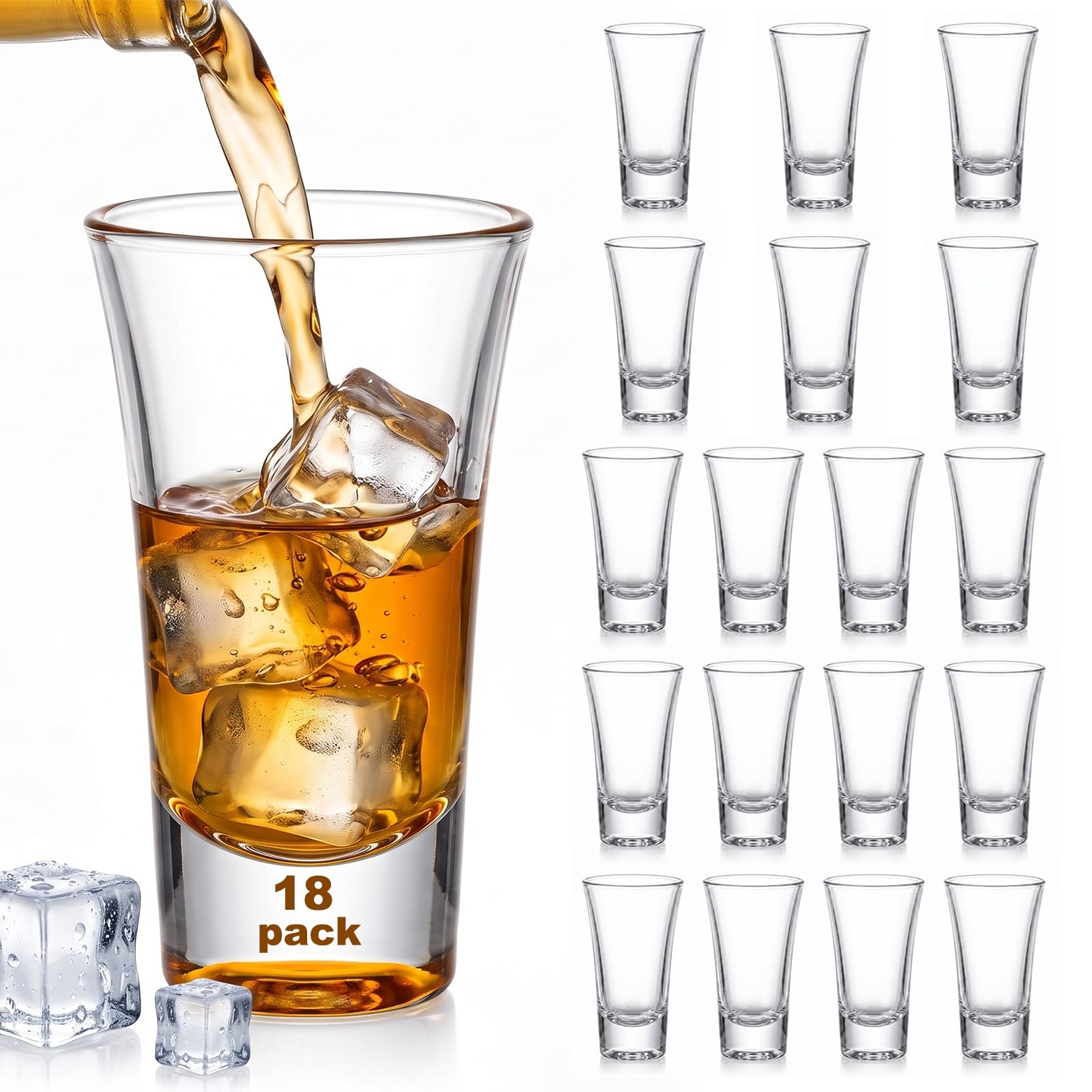 TAOUNOA 18 Pack 2 oz Shot Glasses