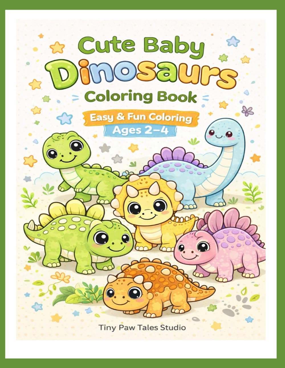 Cute Baby Dinosaurs Coloring Book: Easy & Fun Coloring for Ages 2–4