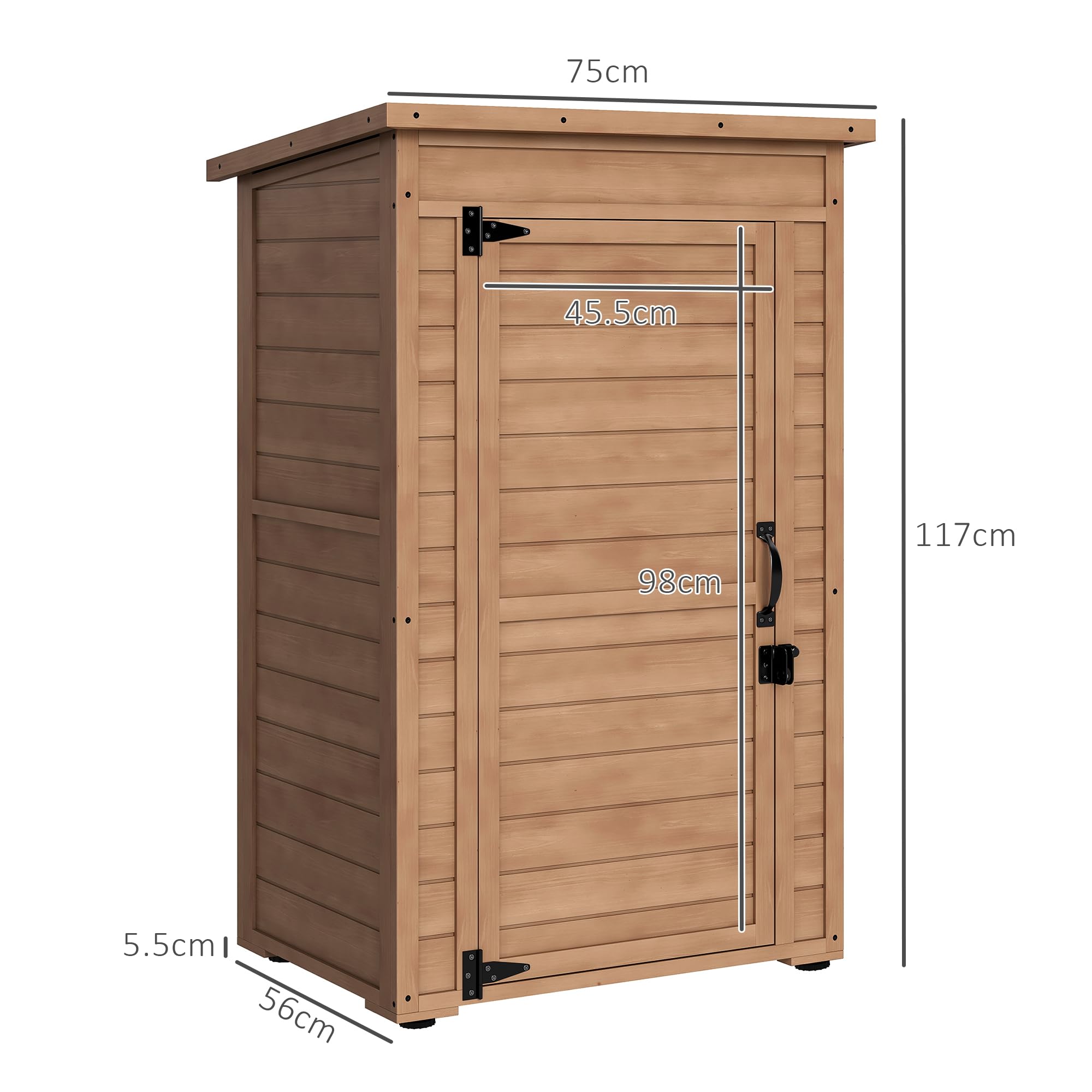 Outsunny Armadio da Esterno in Legno 75x56x117cm Marrone