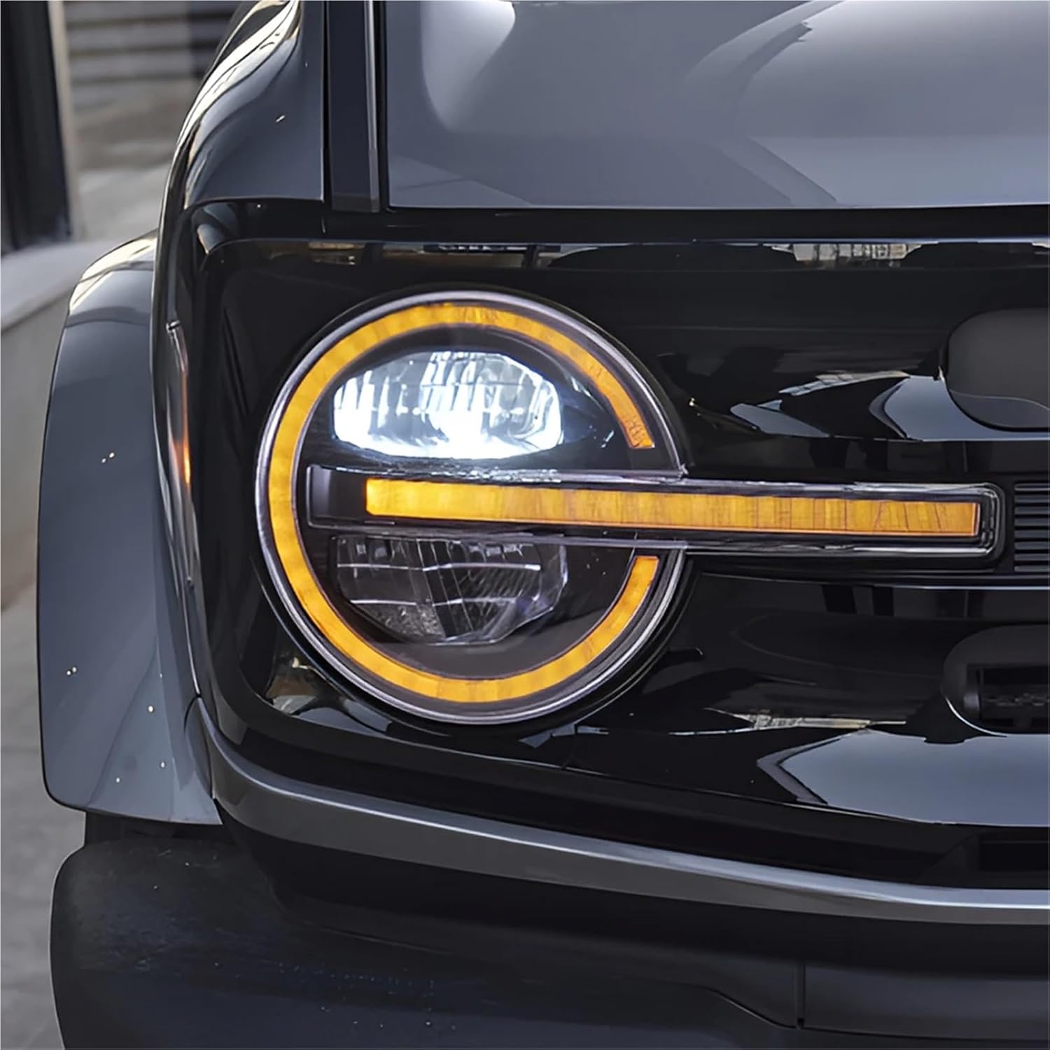 2021-2024 Compatible With Bronco LED Auto Headlights Assembly 100W Projector Lens Tool Front Lamps Replacement Accessories