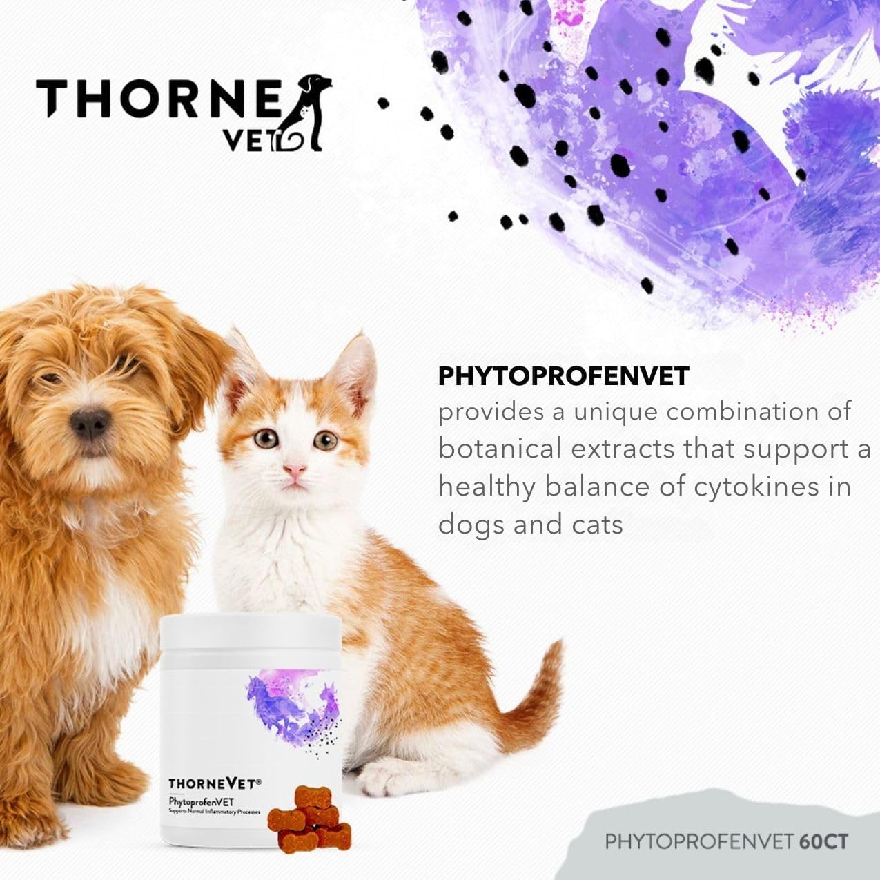 ThorneVET PhytoprofenVET – Inflammatory Support Supplement for Dogs & Cats, 60 Soft Chews