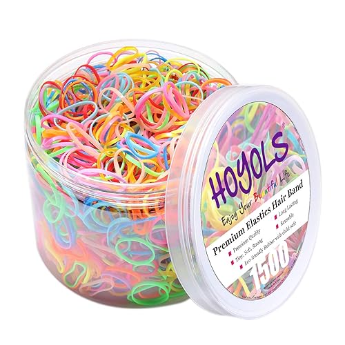 Miniatura 8 de HOYOLS Mini ligas elásticas para el pelo para niños pequeños, bandas de goma para coleta de caballo, para bebés y niñas (multicolor), TPU 1500