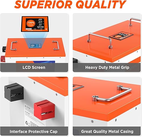 Miniatura 5 de TEMGO 12V 460Ah LiFePO4 Lithium Battery with Touchable Screen, APP Monitoring, Built-in 300A BMS, Max. 3840W Load Power, 5888Wh Usable Energy, 5000+