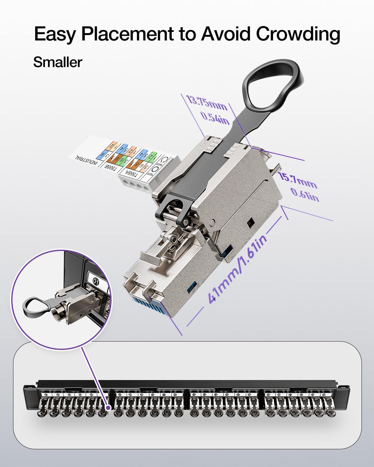 VCELINK Connecteur RJ45 sans Outil Cat7 Blindé, Plaqué Or, 12 Pièces