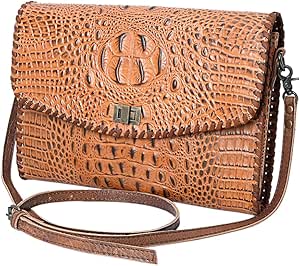 Amazon.com: American Darling Coin Purse Crocodile Embossed Genuine ...