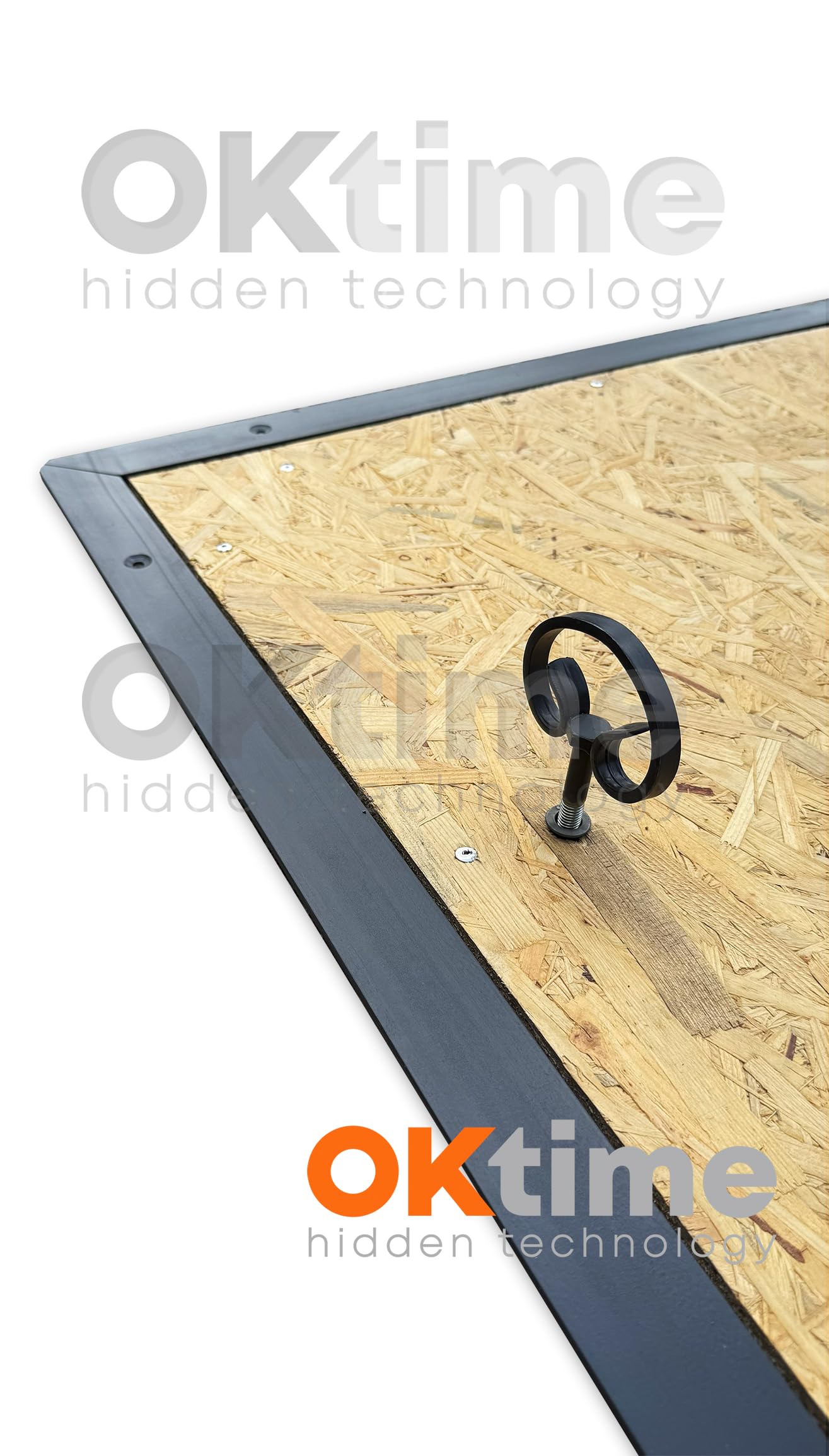 Botola d’ispezione con Pannello OSB Impermeabile - 800 x 800 mm - Coperchio Botola - Portello da Terra - Chiusino Sigillo - Porta Pavimento - Subito Calpestabile - Adatta per la Posa di Laminato