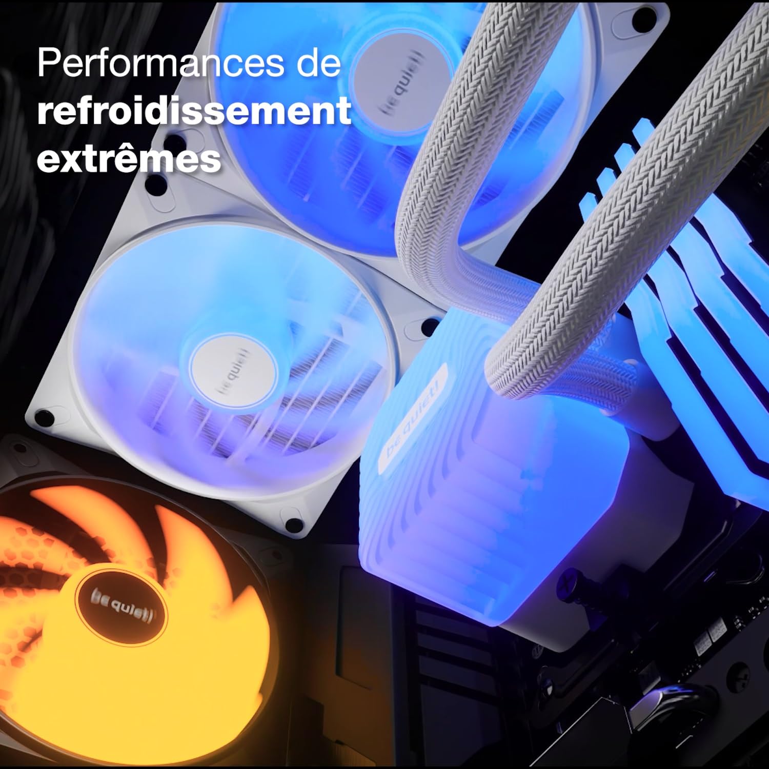 be quiet! Light Loop 240 mm Black système de refroidissement liquide poursystèmes overclockés, waterblock avec un élégant éclairage ARGB, 2 ventilateursLight Wings LX PWM high-speed, Hub ARGB PWM