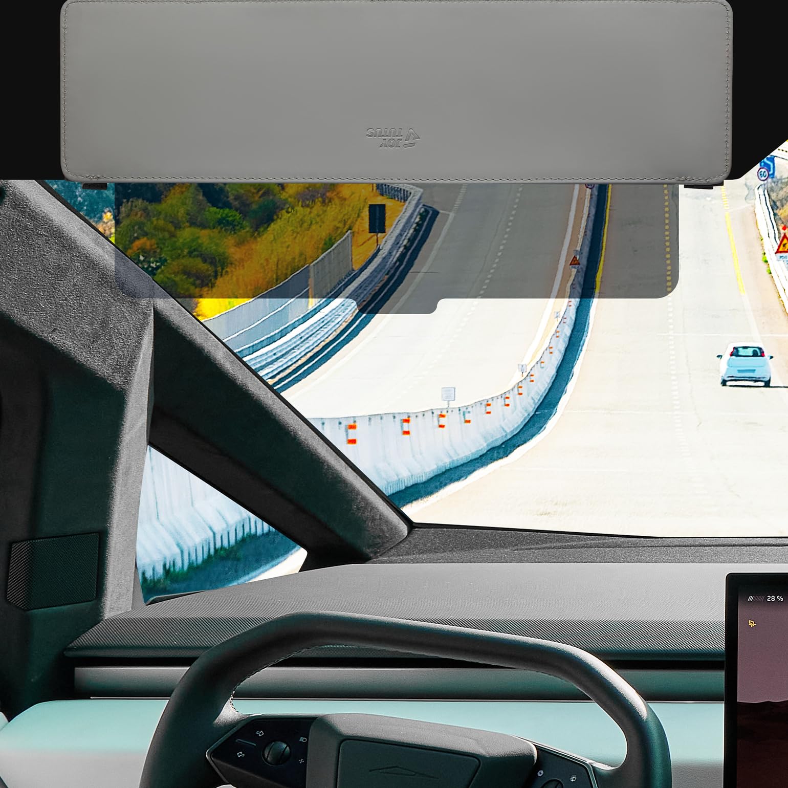 JOYTUTUS Polarized Sun Visor Extender Compatible with Tesla Cybertruck, Anti-Glare Cybertruck Sun Visor Extender,UV400 Cybertruck Visor Extension Protect from Glare/UV Ray/Stray Light,Grey