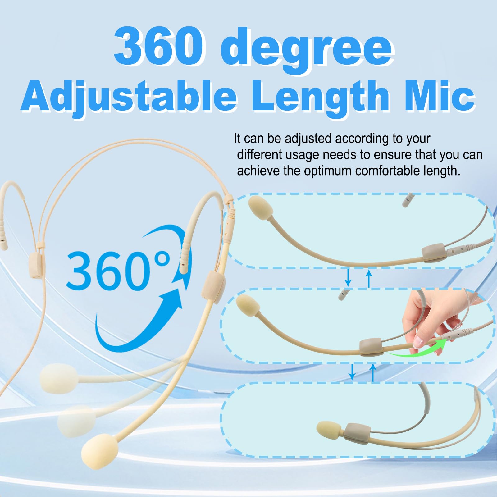 MICMXMO Single Microphone Headband Microphone Head Microphone Earpiece, Compatible with Audio-Technica Wireless Transmitter - Image 4