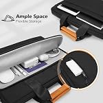 KIZUNA Cas de sac portable 15.6 Porte-monnaie à manches d'épaule de pouce pour 16" MacBook Pro M1 M2 MAX/Dell XPS 15/HP Envy x360 15/15.6" Yoga Lenovo 730/Ideapad 330S/15.6" HP EliteBook 755 G5/15.6" LG gramme 15,noir
