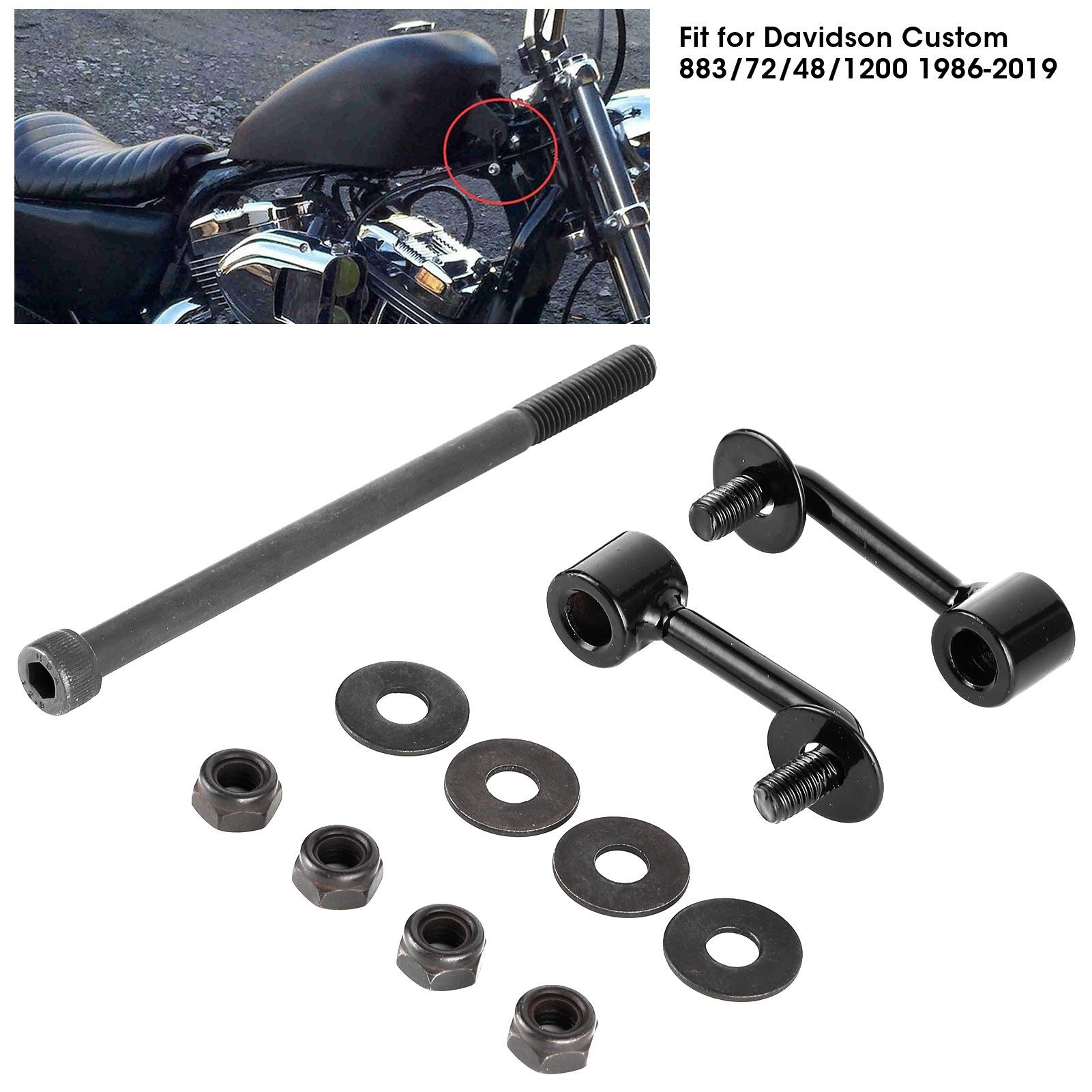 TOPINCN Sollevatore del Serbatoio del Gas, Riser del Serbatoio di Alta qualità, Kit di Sollevamento del Serbatoio del Gas Facile da installare, Resistente per Moto Custom 883/72/48 Nero