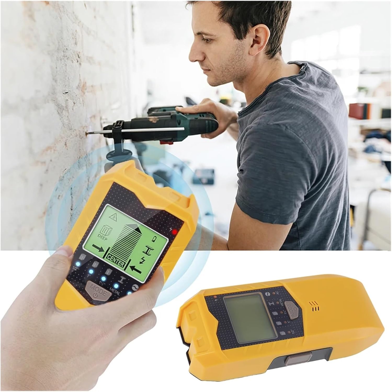 Stud Finder, Stud Finder Wall Scanner SH402 Stud Finder Sensor 5 in 1 Wall Scanner Pipe Finder Pipe Wire Detector Electronic Stud Locator Wood Wall Metal Detector