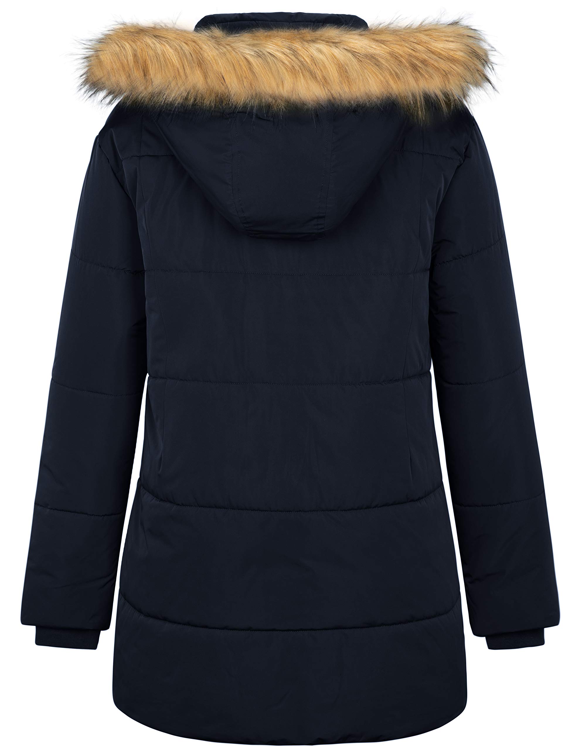 Soularge Women's Plus Size Winter Long Insulated Full Zip Parka Jacket (Navy,1X)