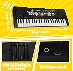 49 Key Kids Piano Keyboard Toy with Microphone Music Gift Ages 3-8 | Portable Electronic Musical Instrument Learning Toy, for Boys Girls, Birthday Gifts