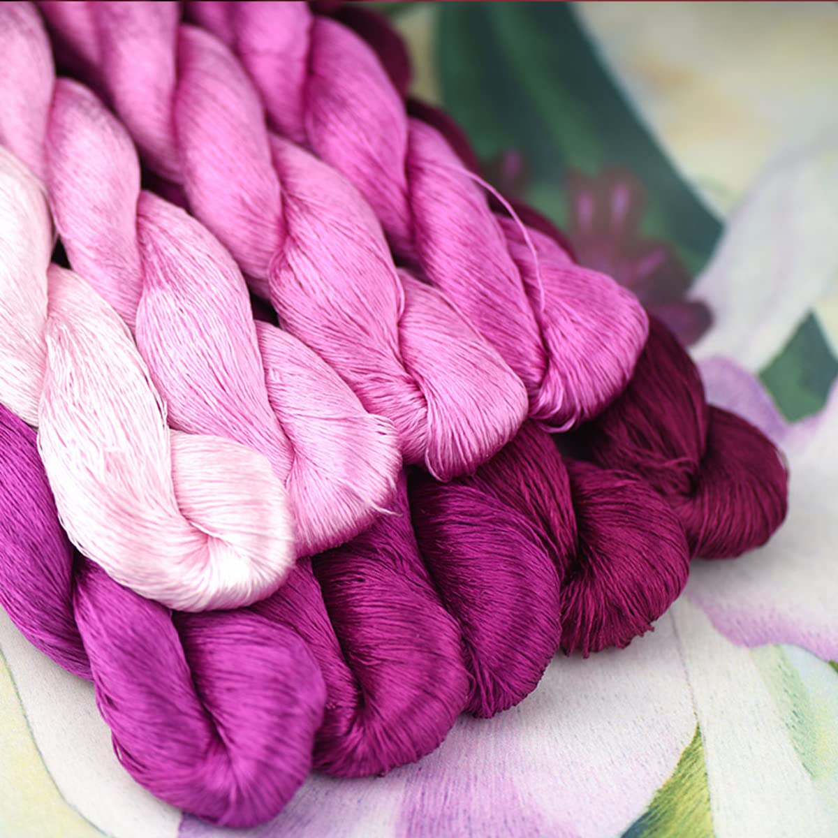 MINGGUXIUYI Natural 100% Silk Thread Handmade Embroidery Thread Floss 990 Metres 9 Colors (38) - Image 3