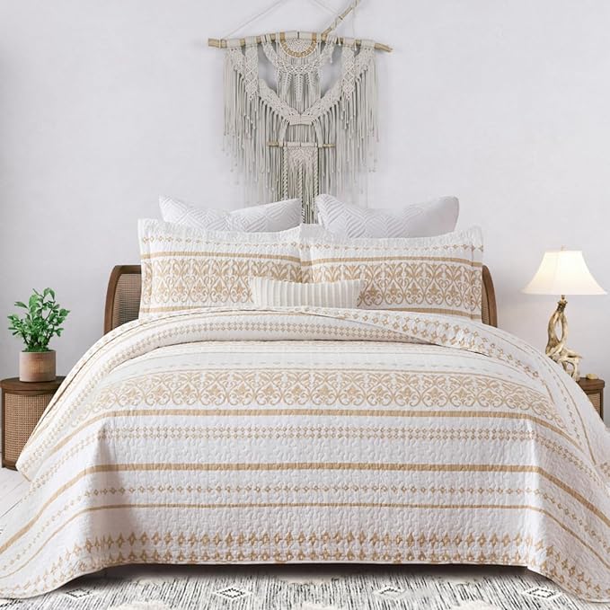 Amazon.com: BCOTTOND King Size Quilt, Boho Quilt Set 100% Cotton ...