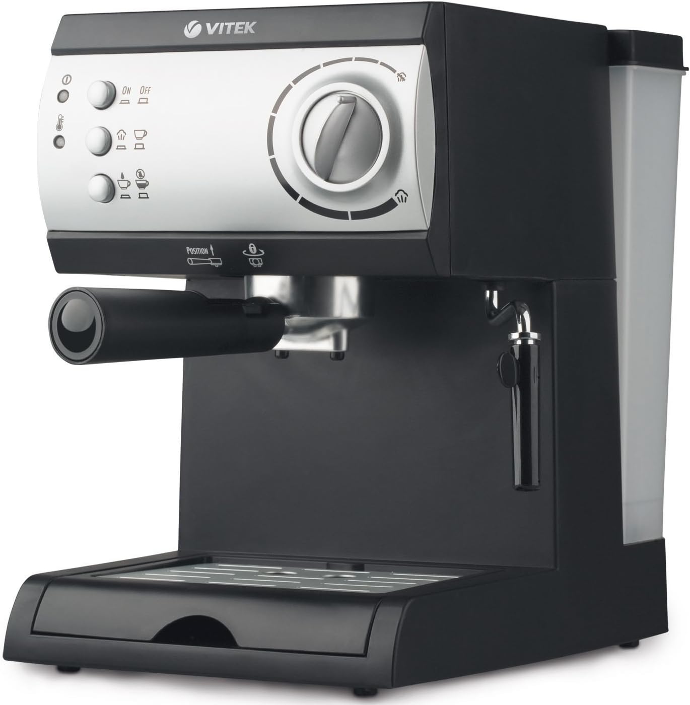 VITEK VT-1511 BK-I Espresso and Cappuccino 1.5 L Coffee Maker,Coffee Machine (Black)