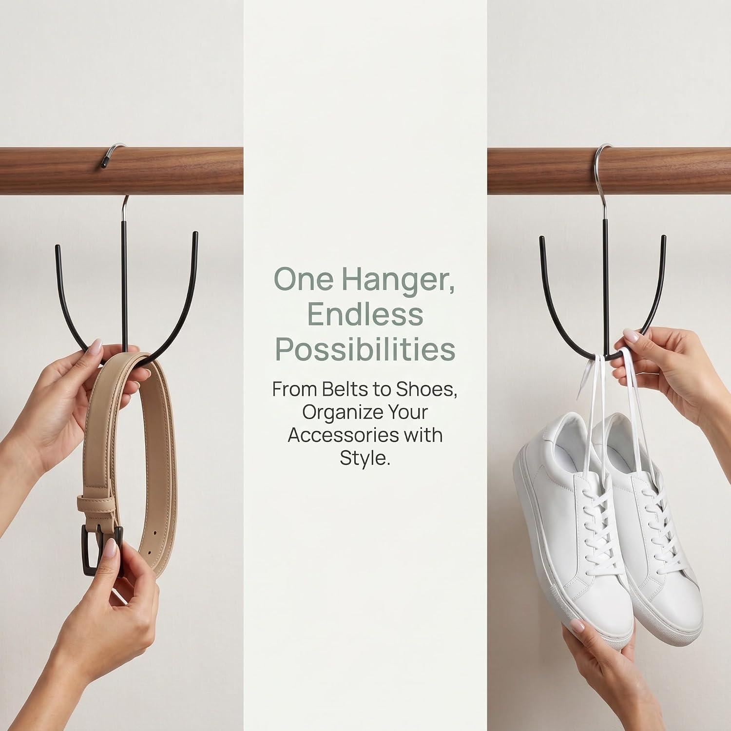 Toddmomy 5pcs Belt Hangers - Closet Storage Hanger Stainless Steel Organizer - Space Saving Rack for Closet Accessories - Multipurpose Hooks for Storing Ties, Scarfs, Hats
