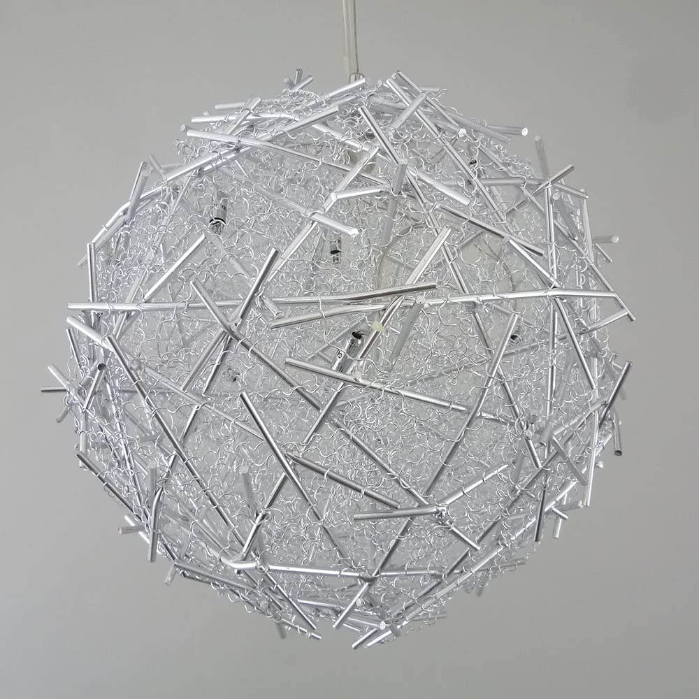 Dapo Moderne Decken-Pendel-Kugel-Leuchte Elektra D38 cm Aluleuchte Esszimmer-Hänge-Deko-Lampe