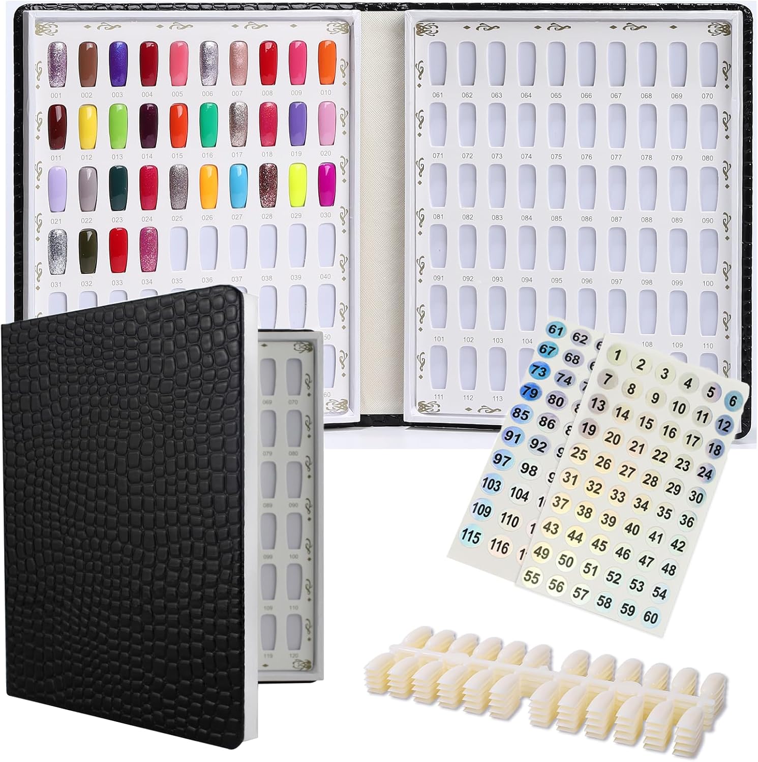 Amazon.com: Acycoin2A 120 Colors Nail Gel Polish Display Chart Nail ...