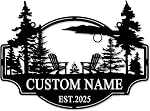 Personalized Lake House Metal Wall Decor Custom Rustic Country Home Wall Art Customized Name Sign Decor for Cabin Cottage Lake Life