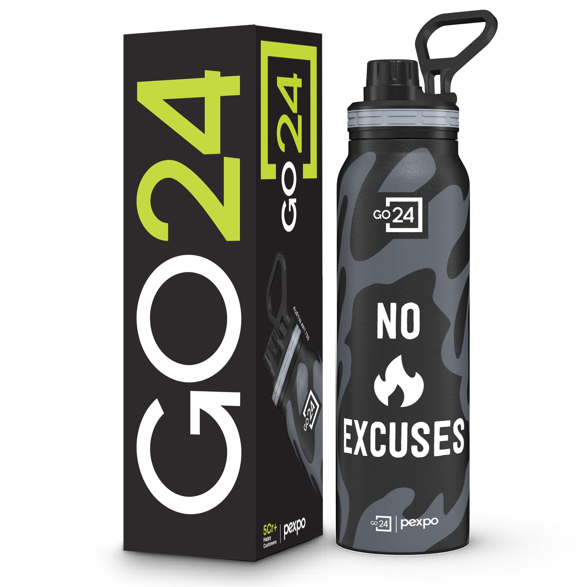 Go24 pexpo Stainless Steel Water Bottle 1 Litre, 3 Layer Vacuum Insulated — Amazon image 16