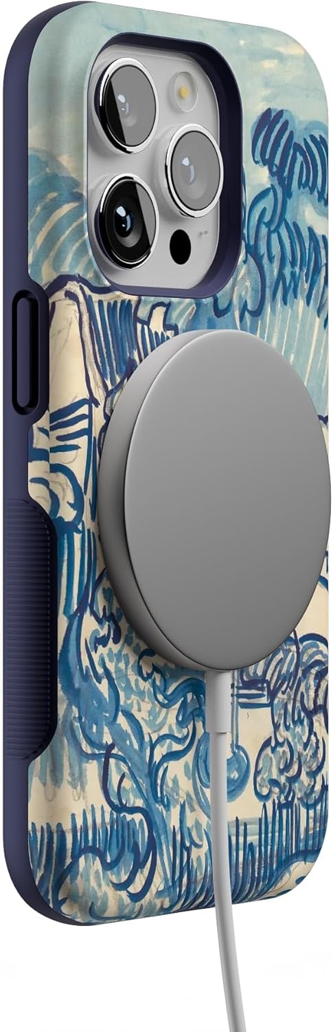 Casely iPhone 14 Pro Case | Van Gogh | Landscape with Houses | Bold Protective Design | Compatible with MagSafe