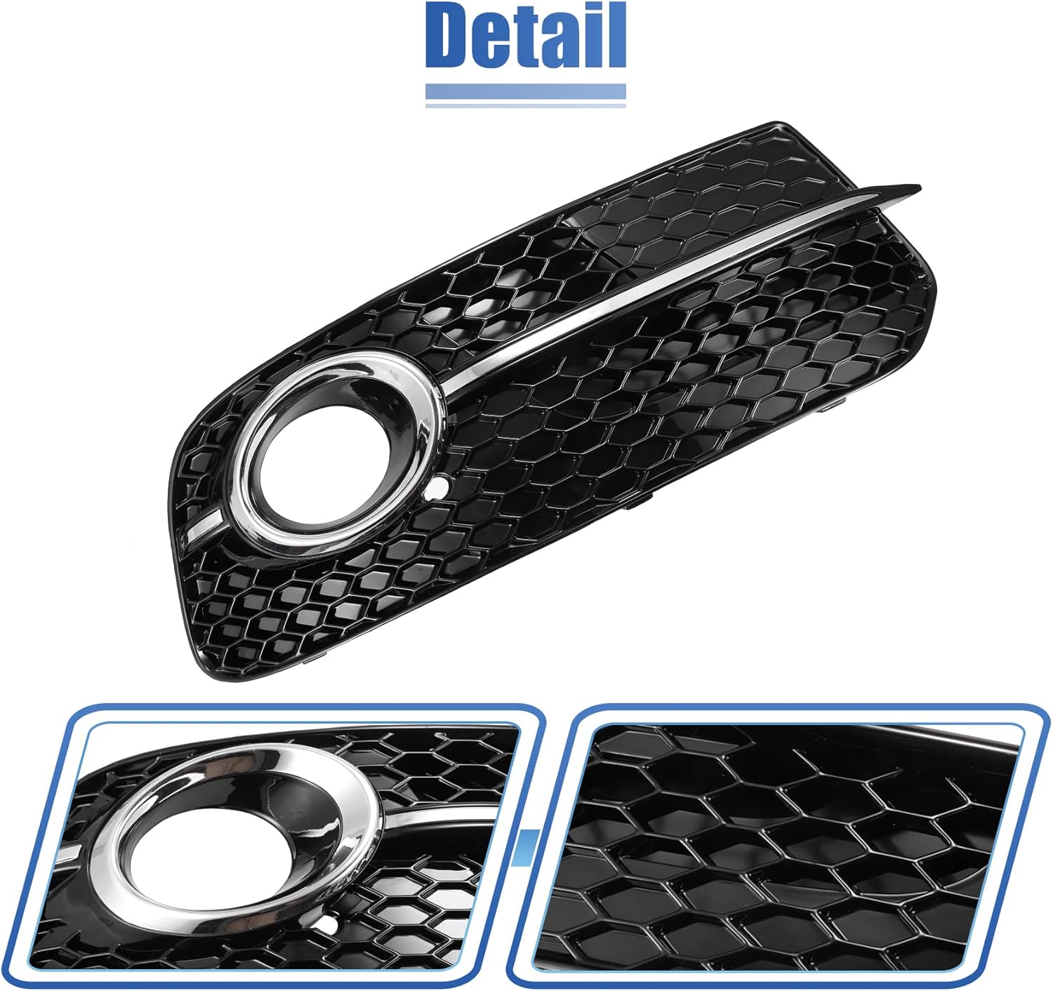 X AUTOHAUX Front Right Fog Light Grille Honeycomb Type Grill Cover for Audi Q5 SQ5 S-Line 2013-2017 8R0807682J